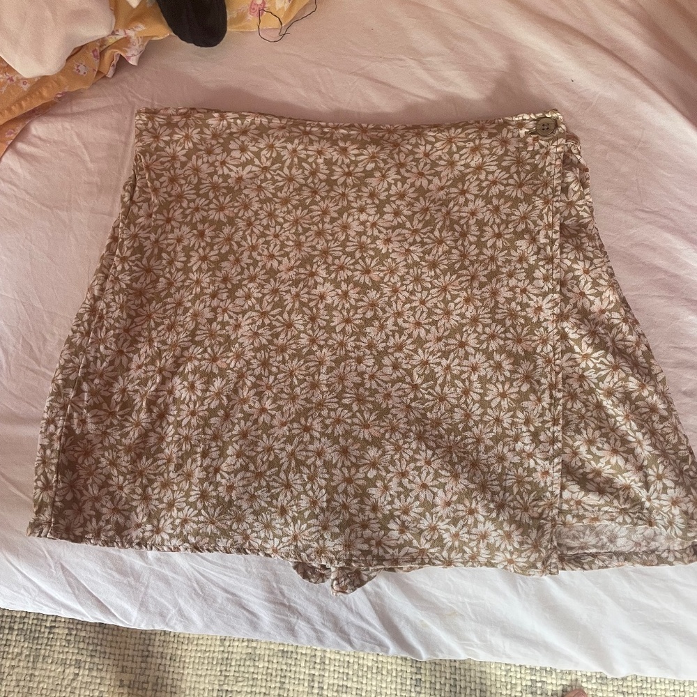 AE High-Waisted Printed Wrap Mini Skort